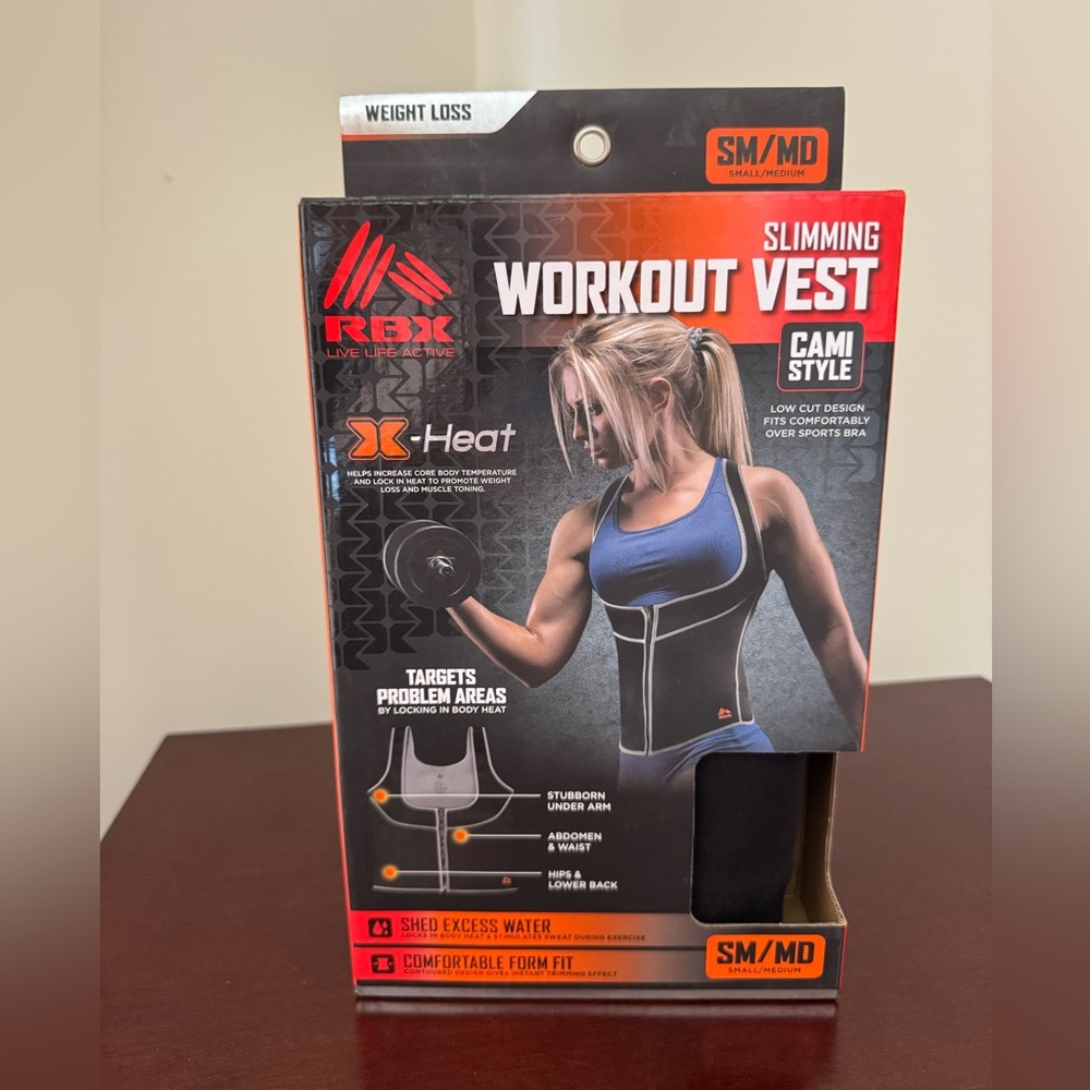 RBX Black and Orange Workout Vest